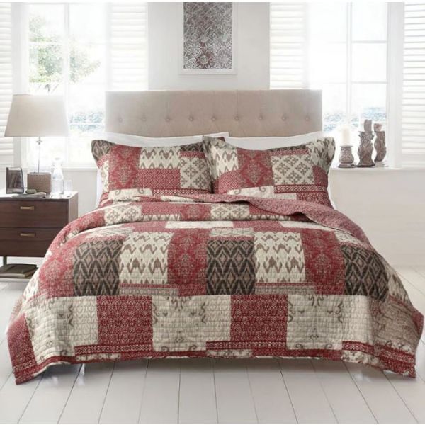 Aberdeen 100% Cotton Quilted 3 pcs Bedspread Coverlet Set King Aberdeen 100% Cotton Quilted 3 pcs Bedspread Coverlet Set King