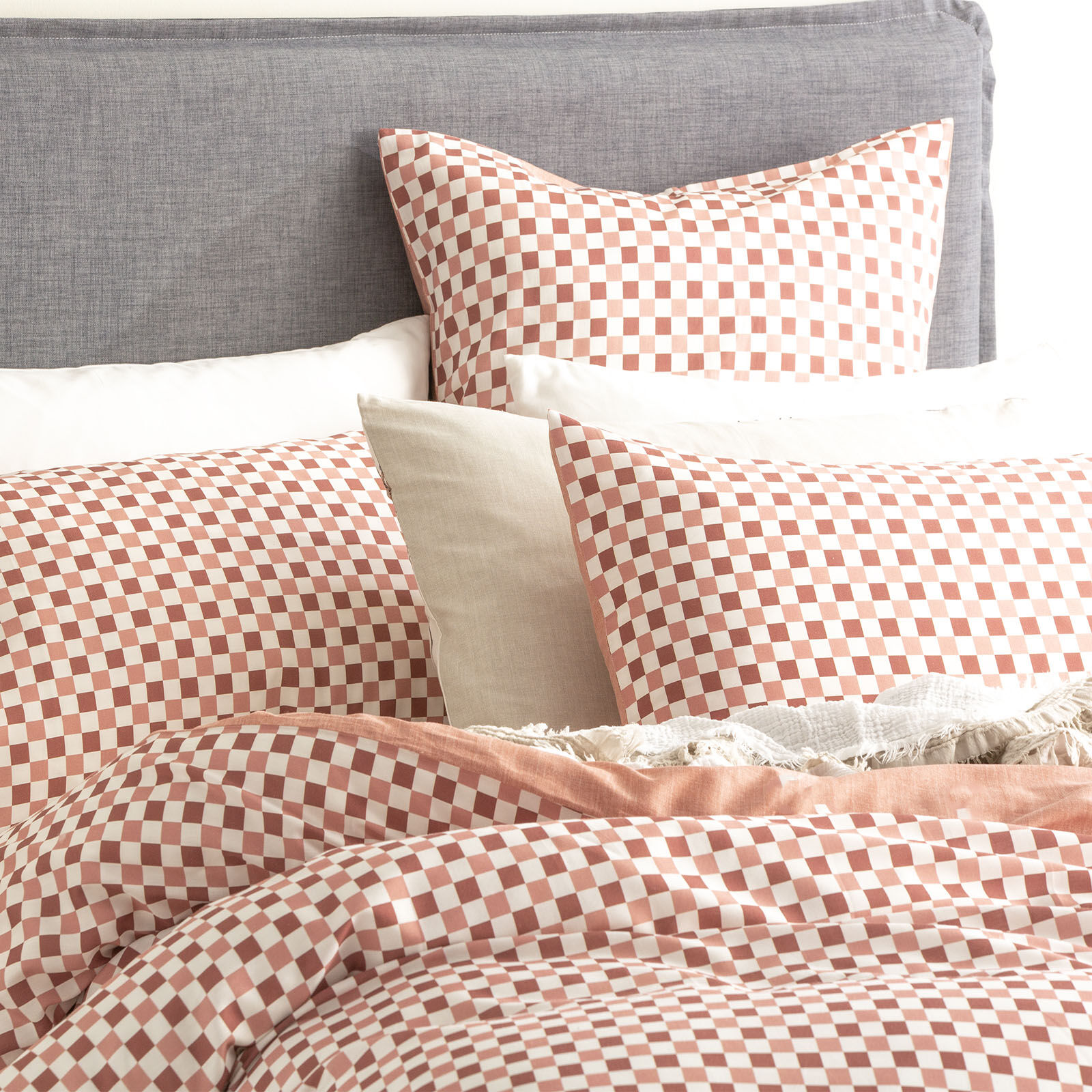 300 TC Chessboard Cotton Reversible Cedar Quilt Cover Sets by Renee Taylor King 300 TC Chessboard Cotton Reversible Cedar Quilt Cover Sets by Renee Taylor King