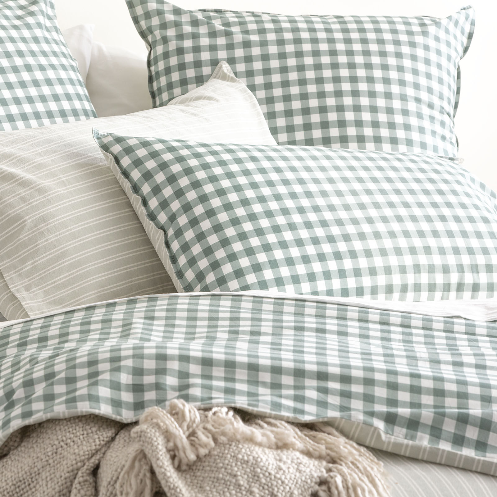 Alison Yarn Dyed Cotton Reversible Forest Quilt Cover Sets by Renee Taylor King Alison Yarn Dyed Cotton Reversible Forest Quilt Cover Sets by Renee Taylor King