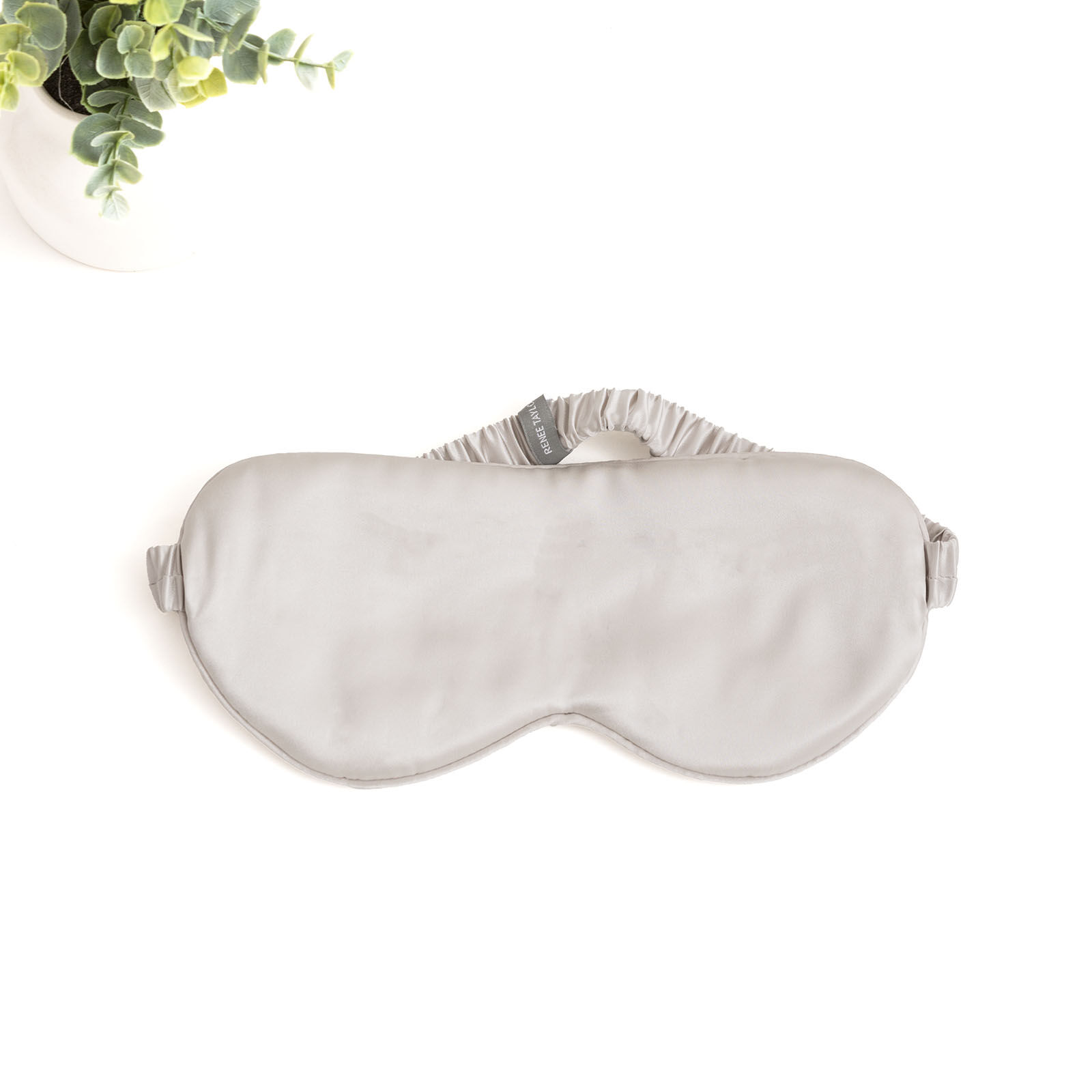 100% Mulberry Silk Silver Eye Mask by Renee Taylor 100% Mulberry Silk Silver Eye Mask by Renee Taylor