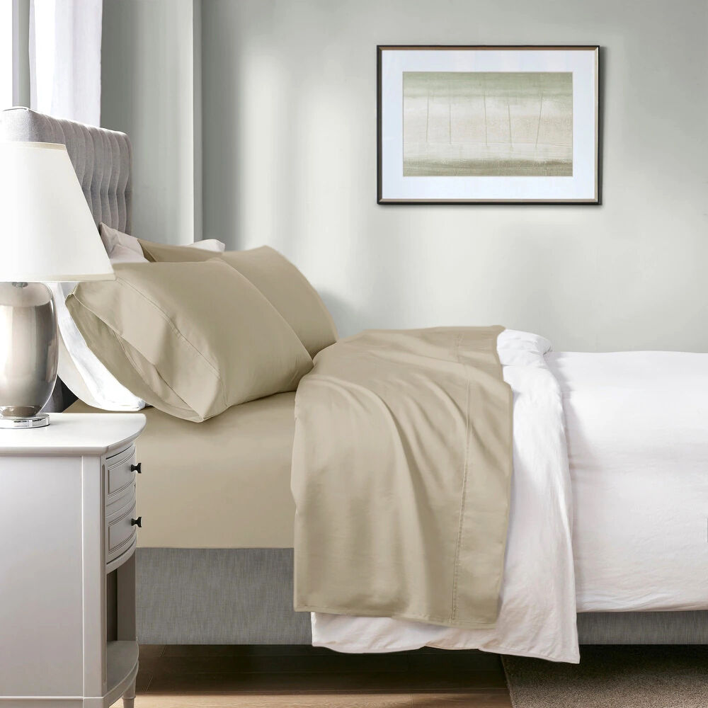 700 TC Tencel Lyocell Fibre & Cotton Bone Deep Queen Sheet Set by Renee Taylor 700 TC Tencel Lyocell Fibre & Cotton Bone Deep Queen Sheet Set by Renee Taylor