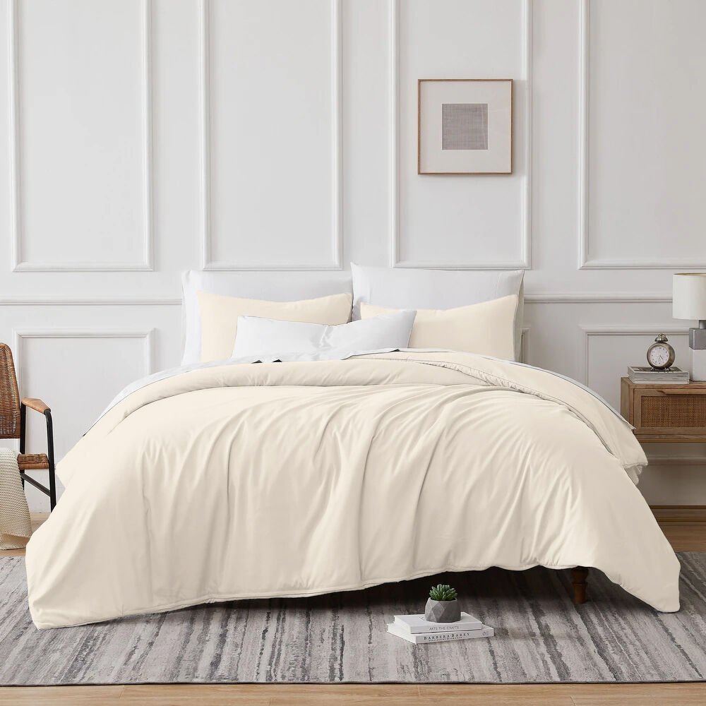 700 TC Tencel Lyocell Fibre & Cotton Ivory King Quilt Cover Set by Renee Taylor 700 TC Tencel Lyocell Fibre & Cotton Ivory King Quilt Cover Set by Renee Taylor