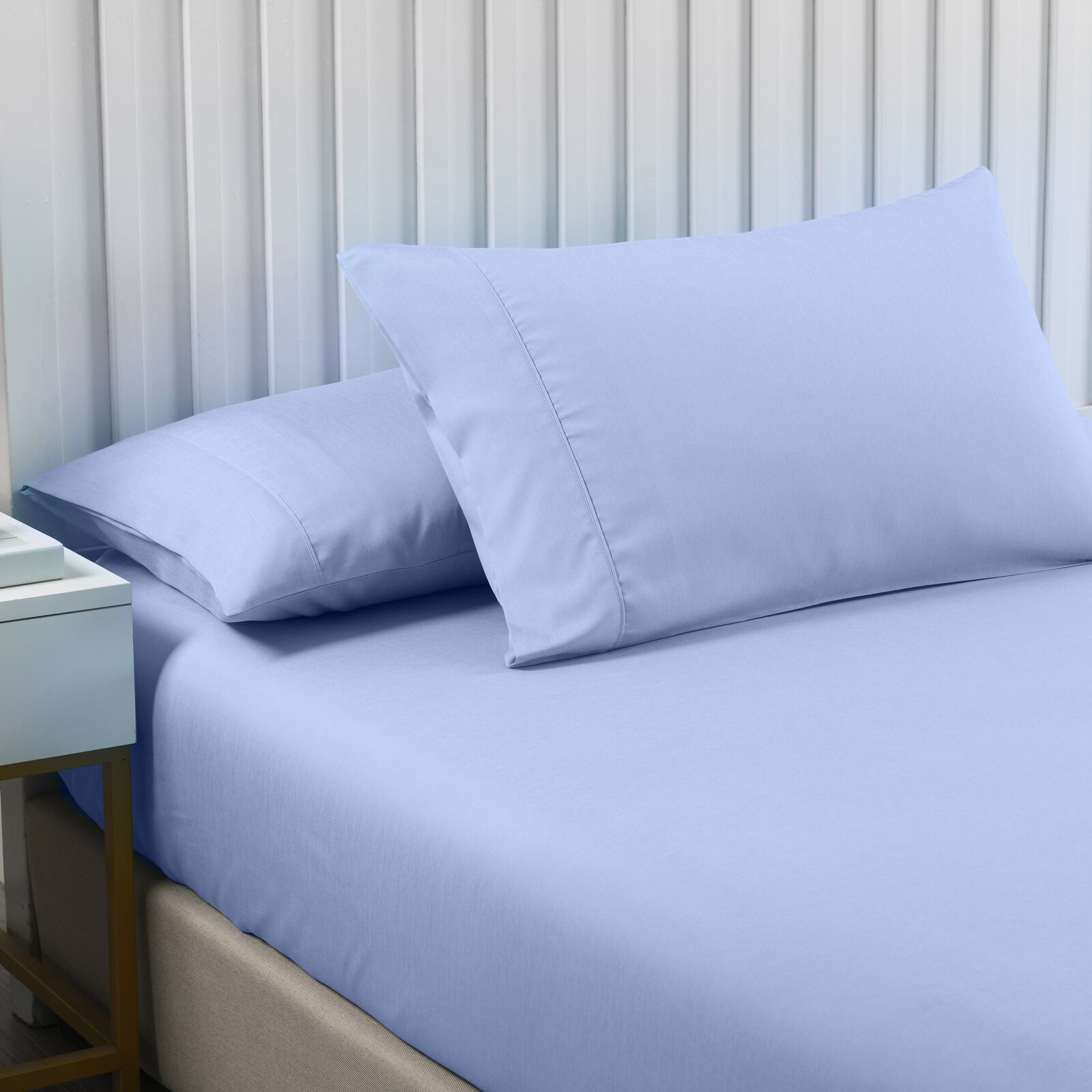 2000TC 3 Piece Fitted Sheet and Pillowcase Set Bamboo Cooling - King - Light Blue 2000TC 3 Piece Fitted Sheet and Pillowcase Set Bamboo Cooling - King - Light Blue