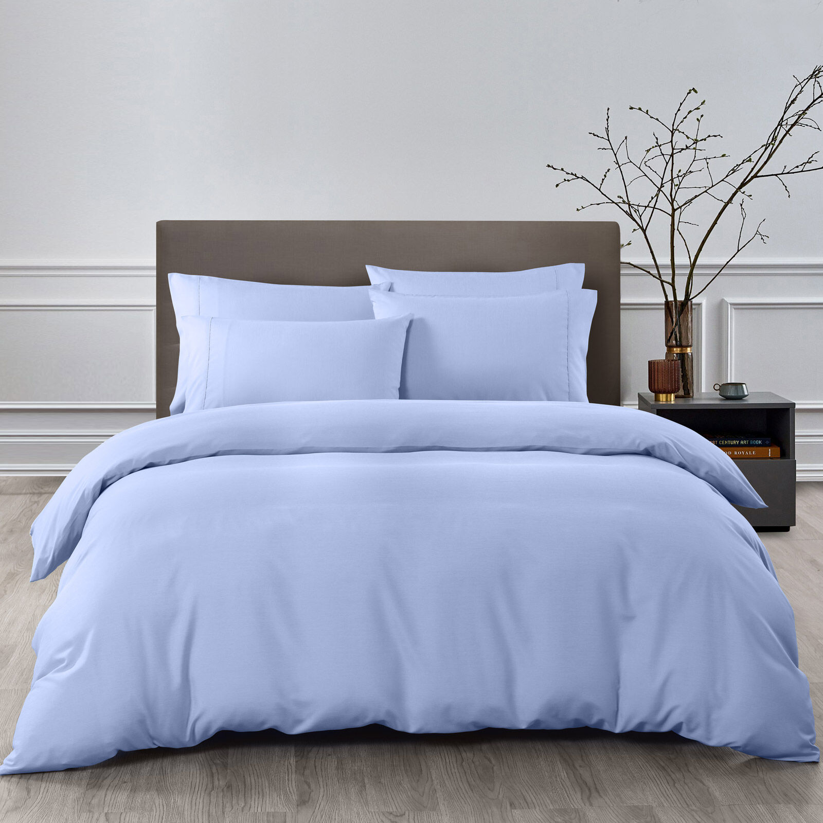 Royal Comfort 2000TC Quilt Cover Set Bamboo Cooling Hypoallergenic Breathable - Double - Light Blue Royal Comfort 2000TC Quilt Cover Set Bamboo Cooling Hypoallergenic Breathable - Double - Light Blue