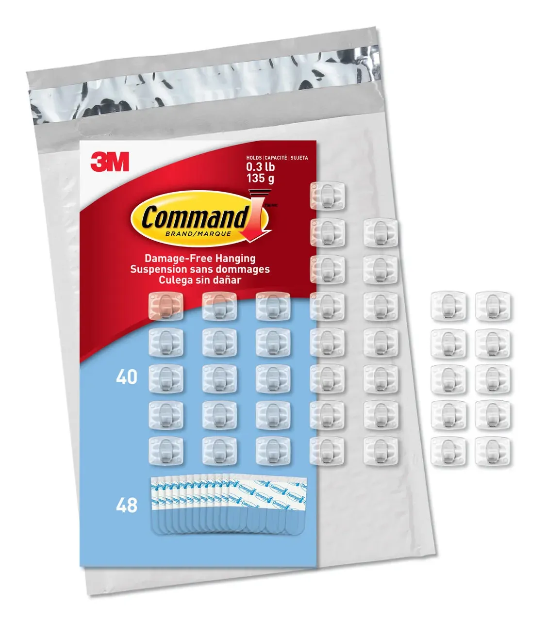 Command CL806-45NA Mini Light, 54 Strips (Easy to Open Packaging), 45 Clips, Clear Command CL806-45NA Mini Light, 54 Strips (Easy to Open Packaging), 45 Clips, Clear