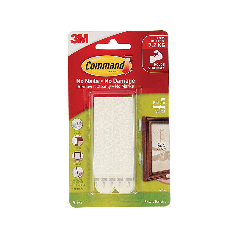 COMMAND Hang Strips 17206 Large Pack of 4 COMMAND Hang Strips 17206 Large Pack of 4