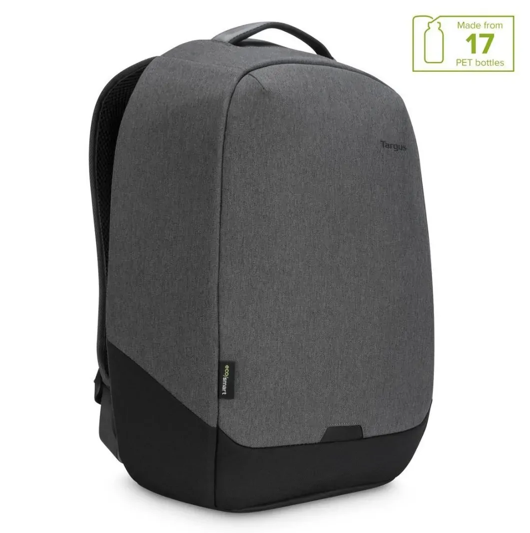 TARGUS 15.6' Cypress EcoSmart Security Backpack for Laptop Notebook Tablet - Up to 15.6', Made with 17 Recycled Pastic Water Bottles - Grey 21L TARGUS 15.6' Cypress EcoSmart Security Backpack for Laptop Notebook Tablet - Up to 15.6', Made with 17 Recycled Pastic Water Bottles - Grey 21L