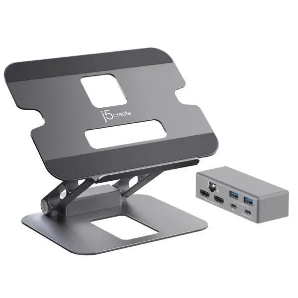 J5create JTS427 Multi-Angle Dual 4K HDMI Docking Laptop Stand with USB-C 100W PD Pass Through (USB-C Dock w/ 4K HDMI, 2 x USB-A, USB-C Host, USB-C PD) J5create JTS427 Multi-Angle Dual 4K HDMI Docking Laptop Stand with USB-C 100W PD Pass Through (USB-C Dock w/ 4K HDMI, 2 x USB-A, USB-C Host, USB-C PD)