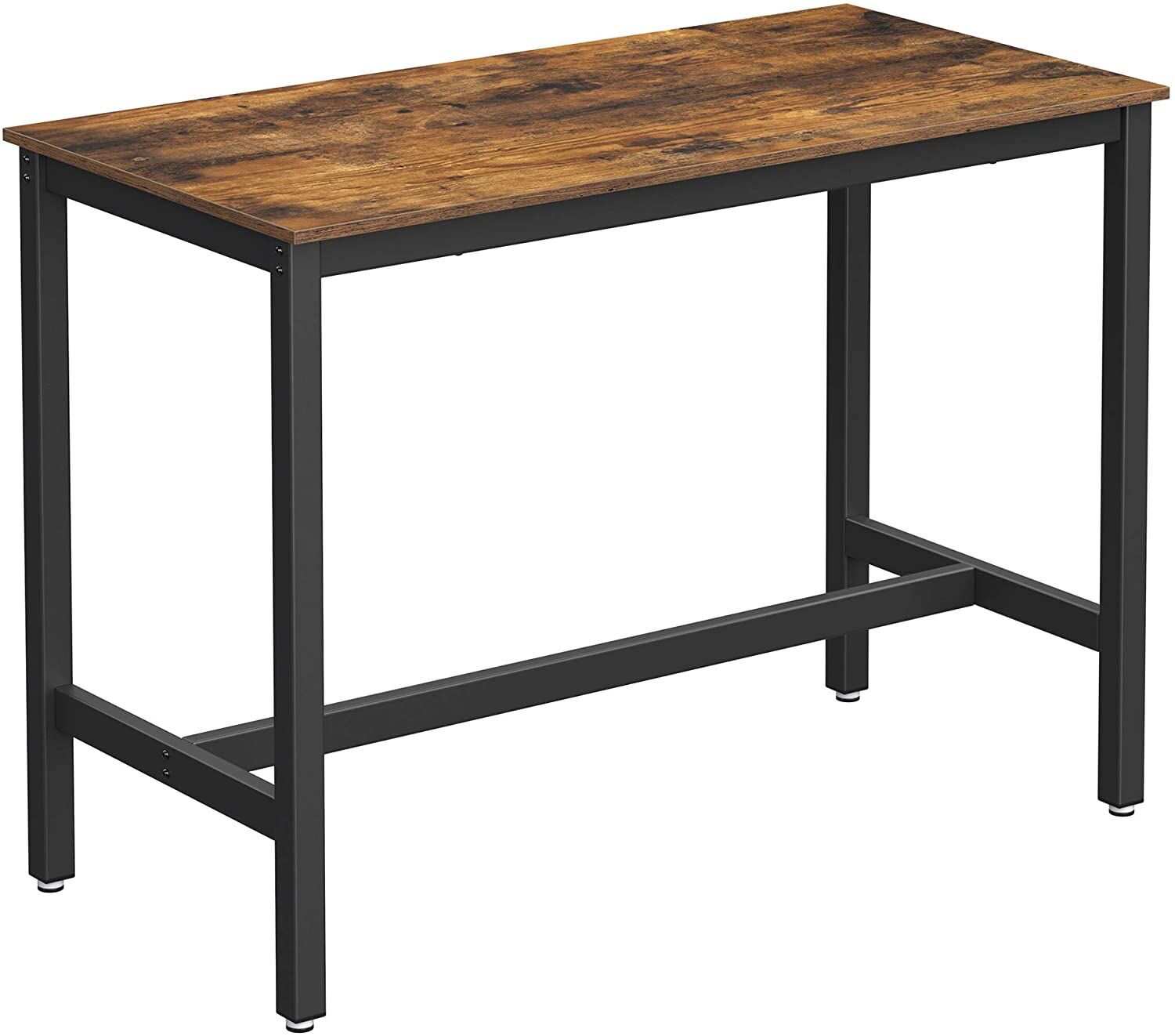 Bar Table with Solid Metal Frame and Wood Look, 120 x 60 x 90 cm Bar Table with Solid Metal Frame and Wood Look, 120 x 60 x 90 cm