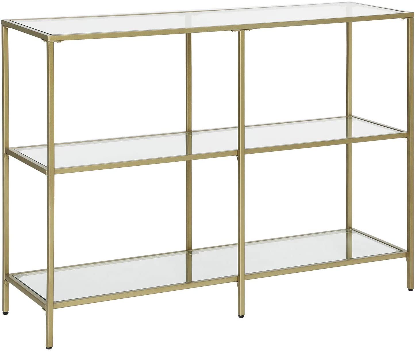 3-Tier Tempered Glass Sofa Table Modern Storage Shelf 3-Tier Tempered Glass Sofa Table Modern Storage Shelf