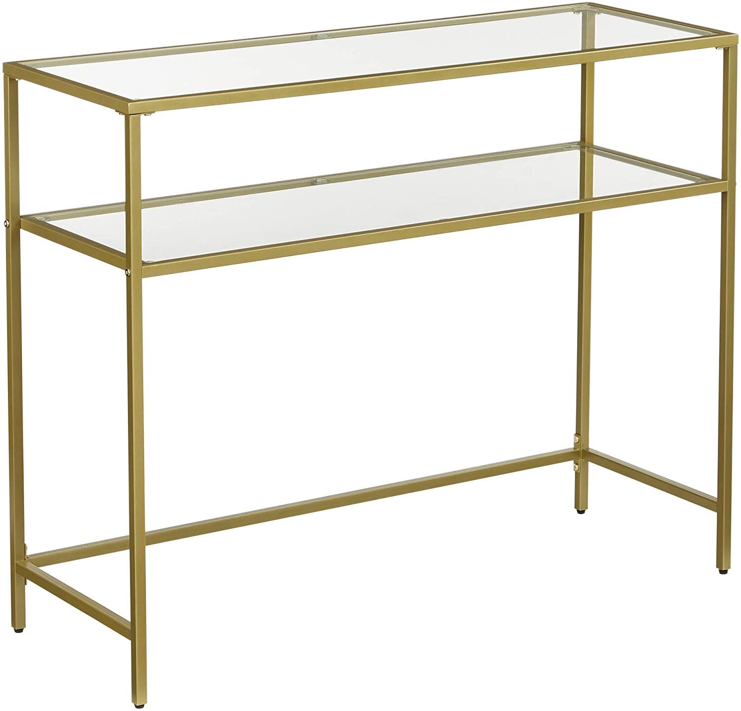 Console Table Metal Frame with 2 Shelves Adjustable Feet Console Table Metal Frame with 2 Shelves Adjustable Feet