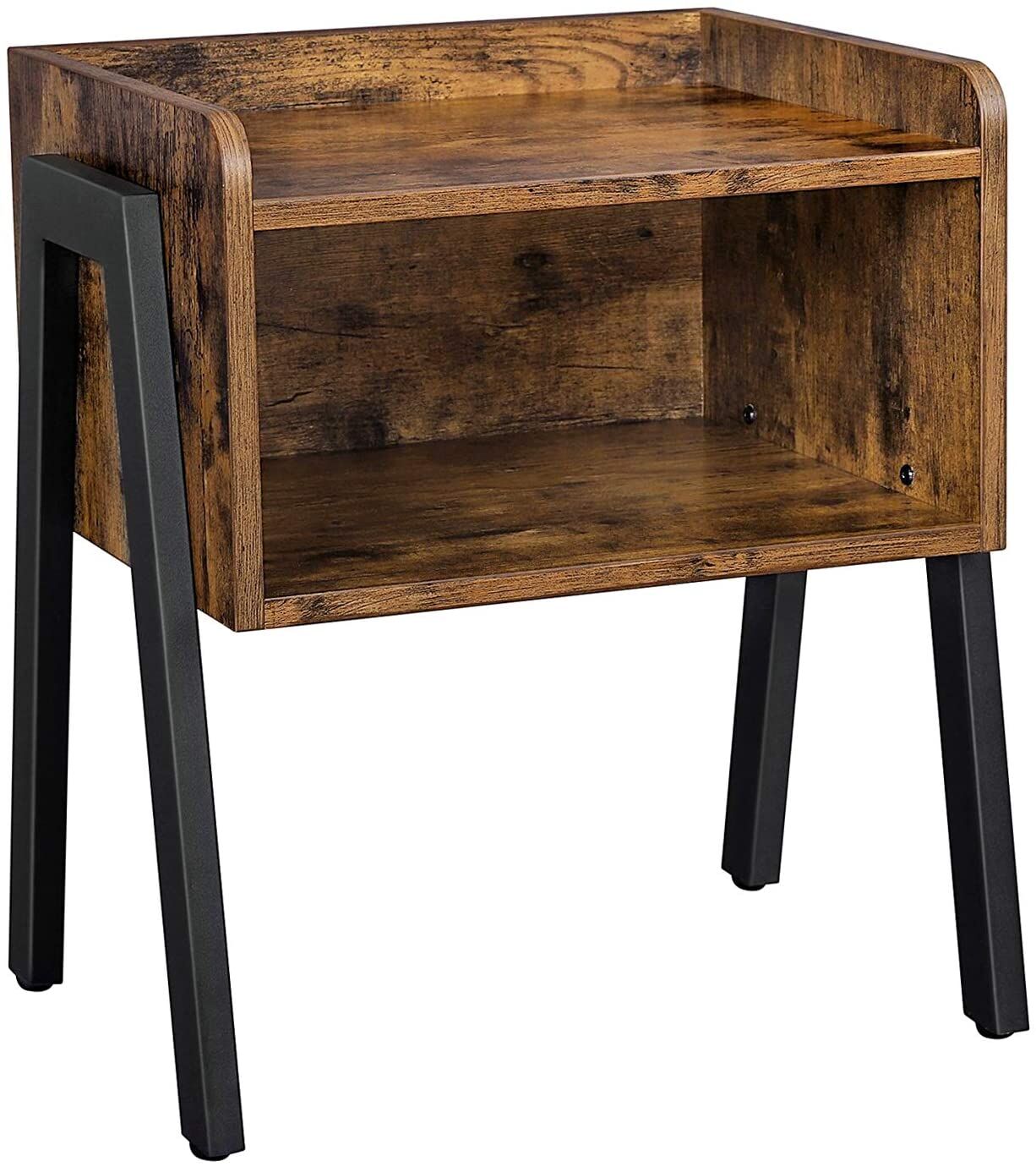 Vintage Nightstand Stackable End Table Wood Look Accent Furniture Metal Frame Vintage Nightstand Stackable End Table Wood Look Accent Furniture Metal Frame