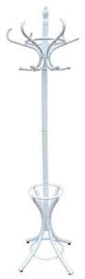 White Coat Rack with Stand Wooden Hat and 12 Hooks Hanger Walnut tree White Coat Rack with Stand Wooden Hat and 12 Hooks Hanger Walnut tree