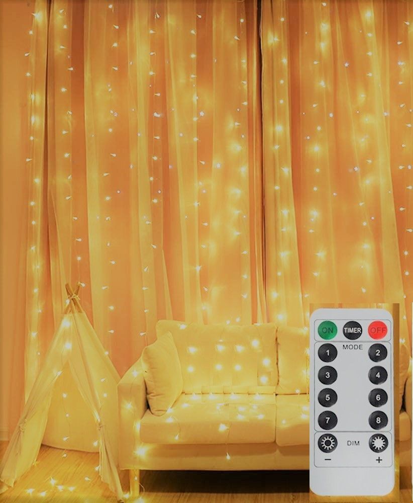 USB Powered 300 LED Curtain String Light with 8 Modes and Remote Control for Bedroom Party Wedding Decorations USB Powered 300 LED Curtain String Light with 8 Modes and Remote Control for Bedroom Party Wedding Decorations