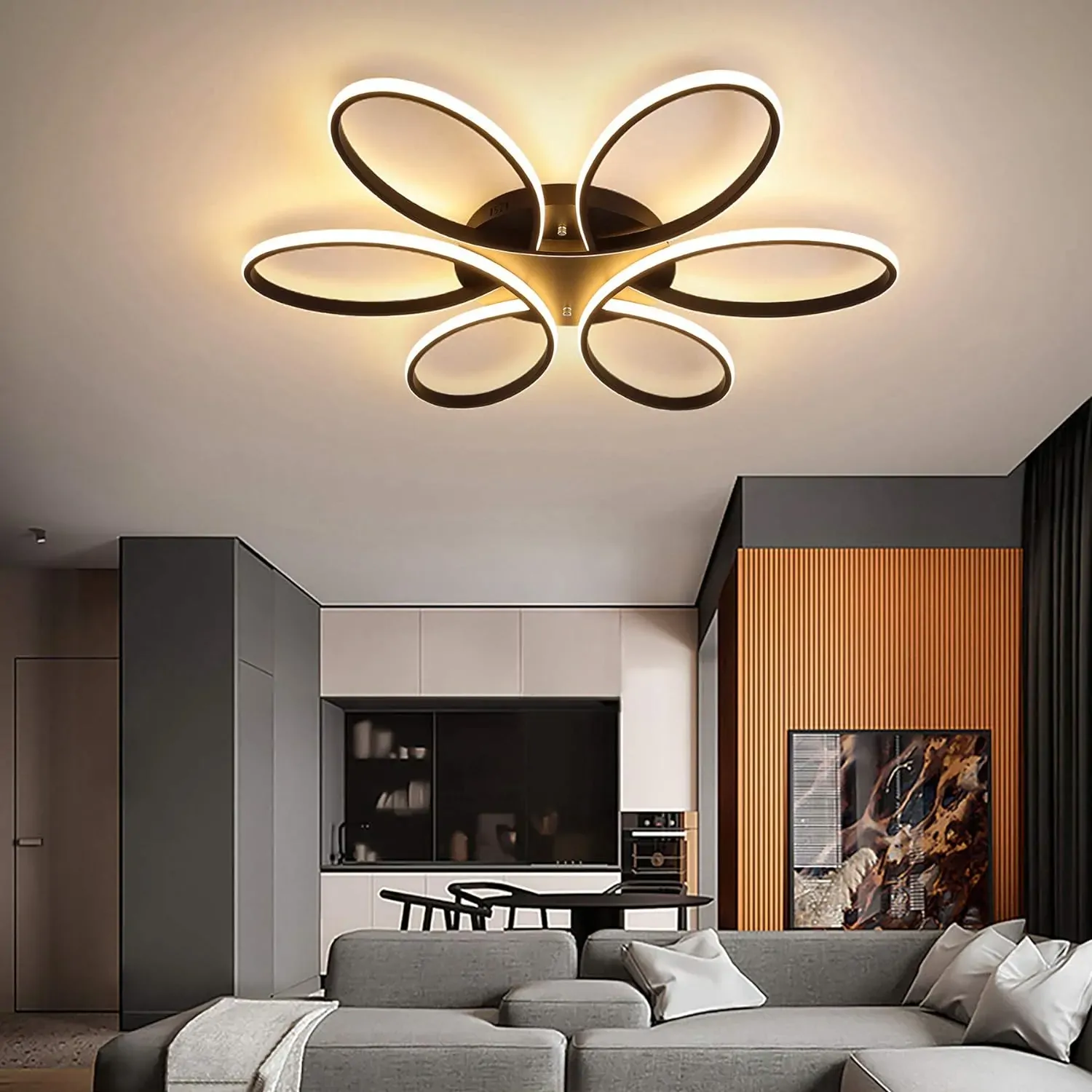 Modern LED Chandelier Light Fixture (90 cm) Modern LED Chandelier Light Fixture (90 cm)