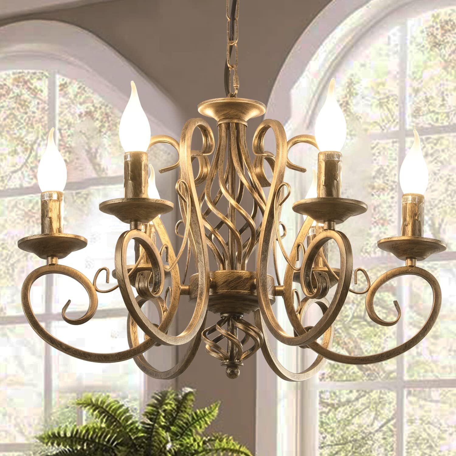 French Country Chandelier, 6 Lights, Rustic French Country Chandelier, 6 Lights, Rustic