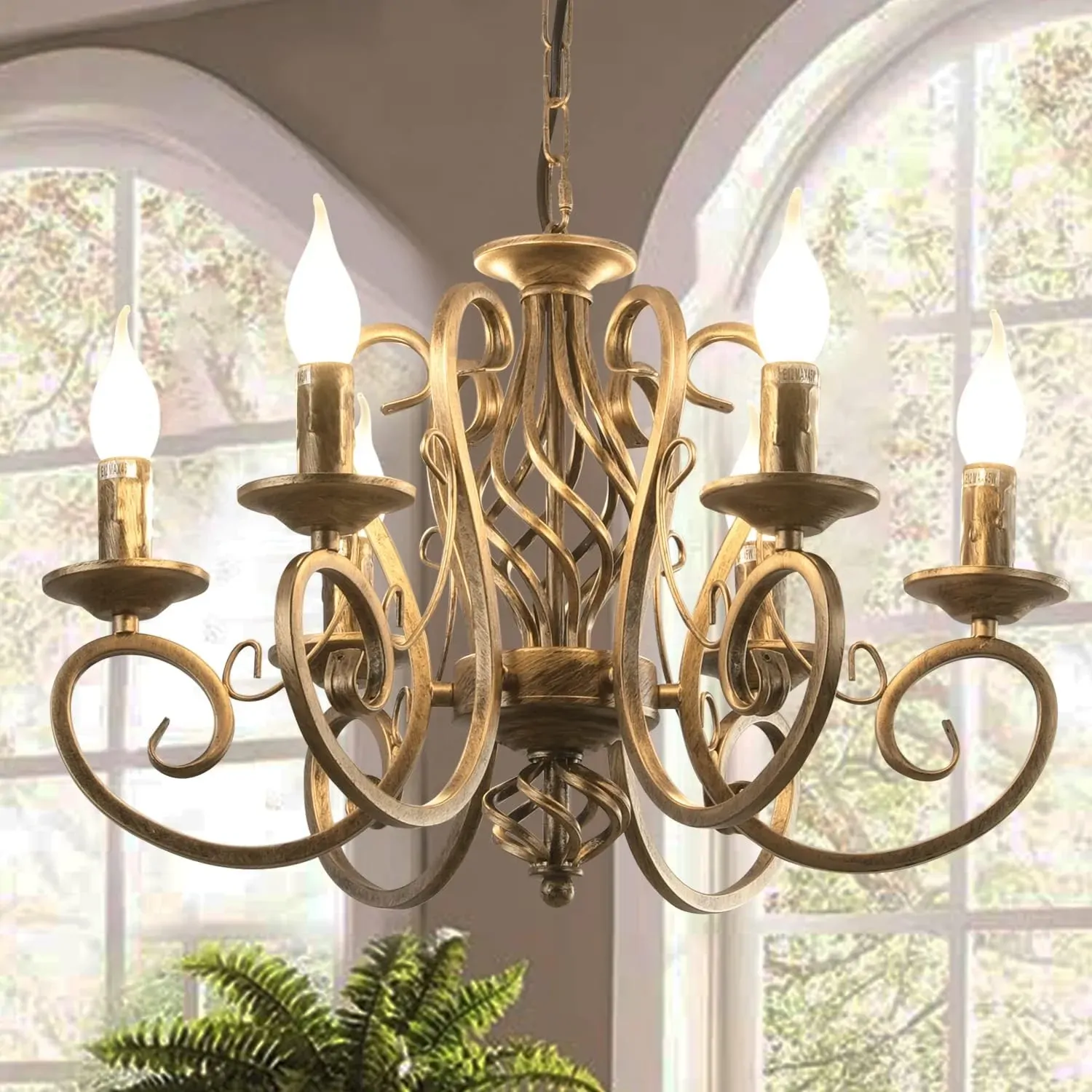 French Country Chandelier, 6 Lights, Rustic French Country Chandelier, 6 Lights, Rustic