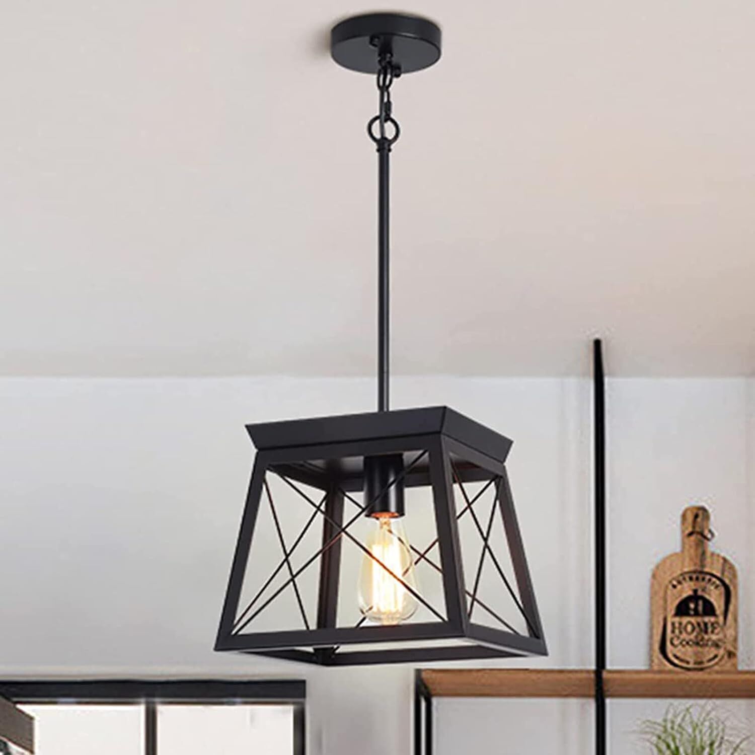 Farmhouse Pendant Light Rustic Lantern Chandelier Black Farmhouse Pendant Light Rustic Lantern Chandelier Black