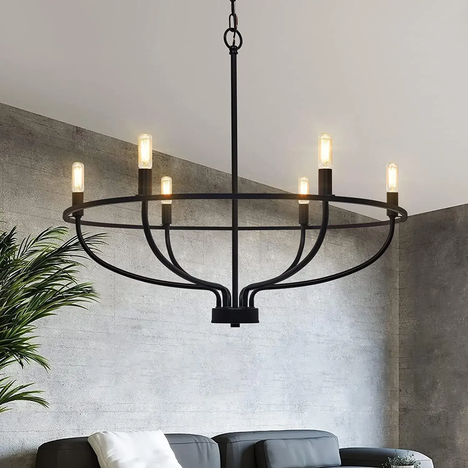 Vintage Candle Farmhouse Chandelier, 6-light, Black Vintage Candle Farmhouse Chandelier, 6-light, Black