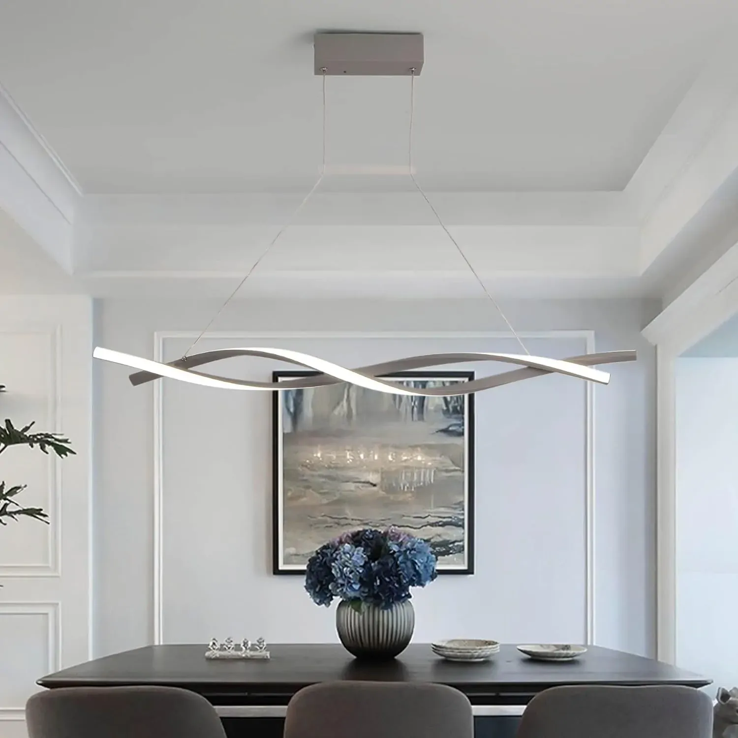 Modern LED Chandelier Lighting (Grey, L120cm) Modern LED Chandelier Lighting (Grey, L120cm)