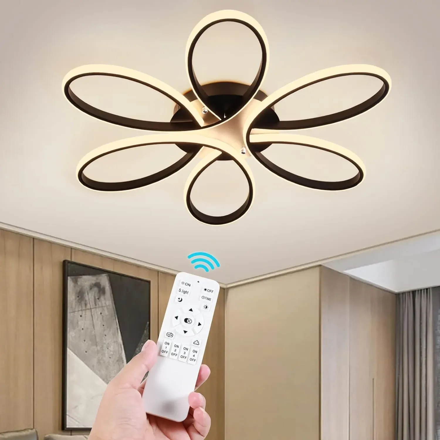 Modern LED Chandelier Light Fixture Dimmable Remote (75 cm) Modern LED Chandelier Light Fixture Dimmable Remote (75 cm)