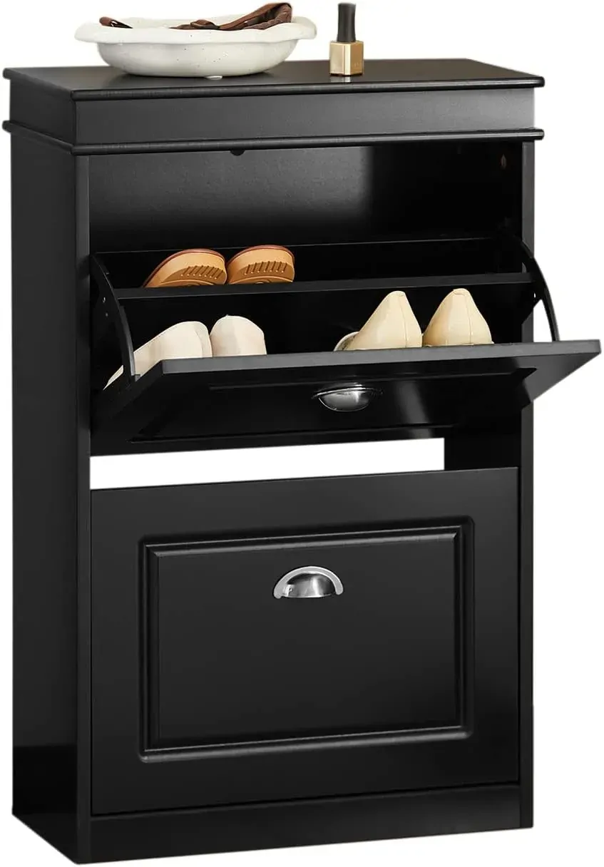 Shoe Cabinet 2 Drawers Storage Cupboard Black Shoe Cabinet 2 Drawers Storage Cupboard Black