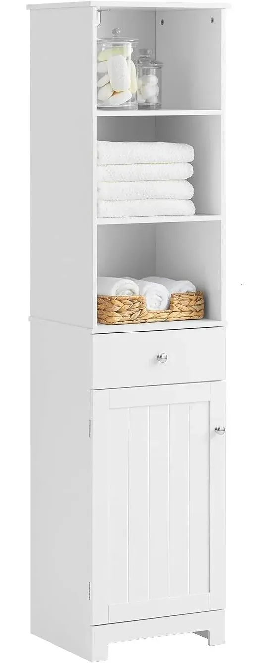 Tall Bathroom Storage Cabinet 3 Shelves, White Tall Bathroom Storage Cabinet 3 Shelves, White
