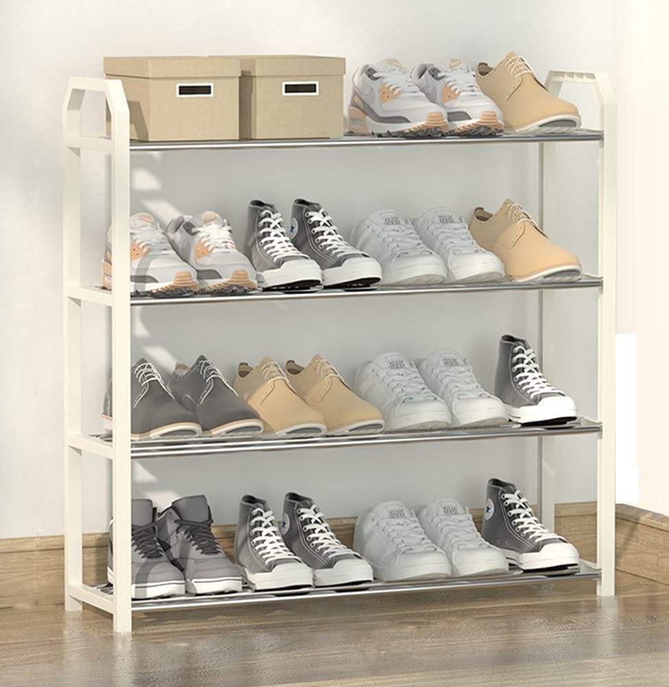4 tier Shoe Rack Storage Organiser (White) 4 tier Shoe Rack Storage Organiser (White)