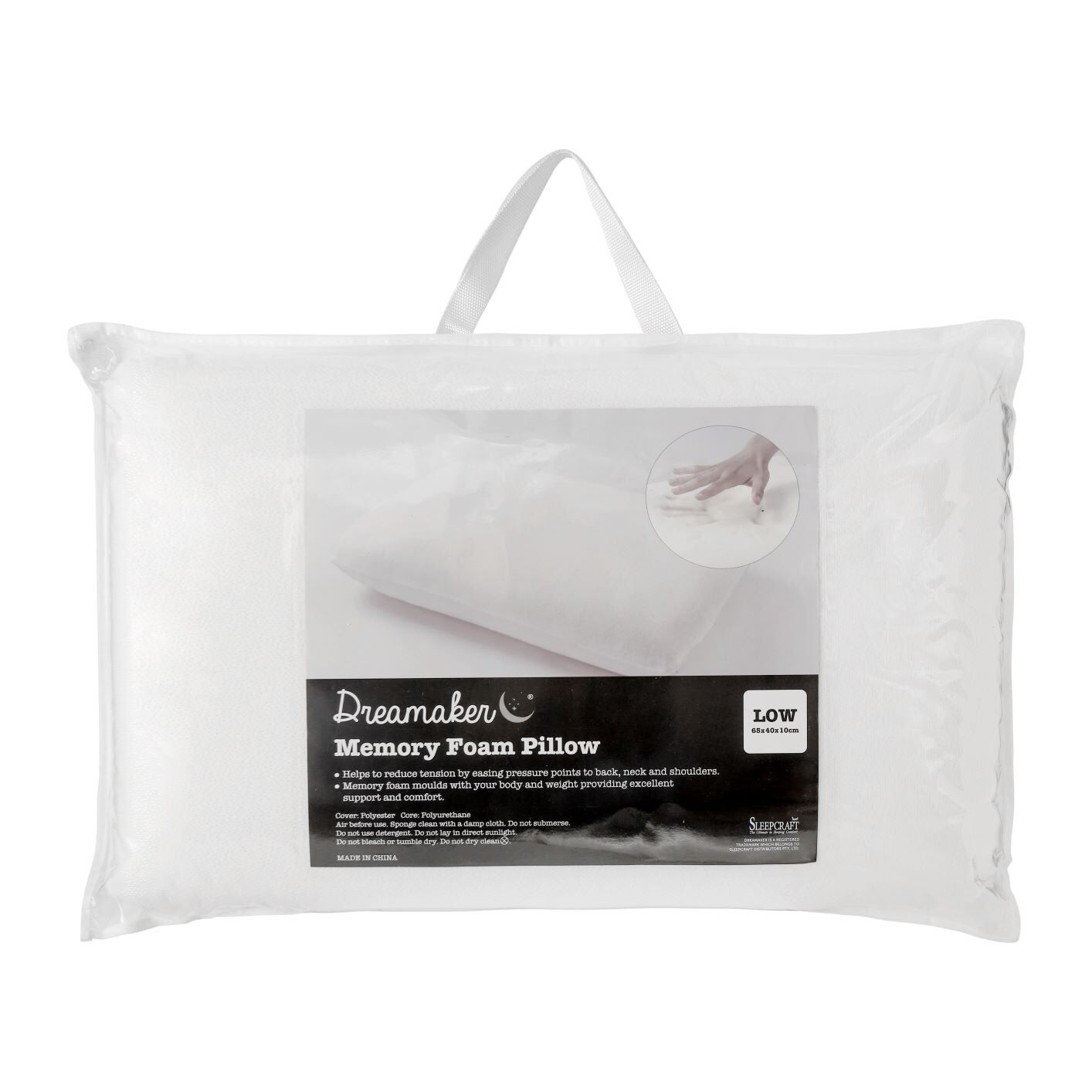 Dreamaker Memory Foam Pillow Low Profile Dreamaker Memory Foam Pillow Low Profile
