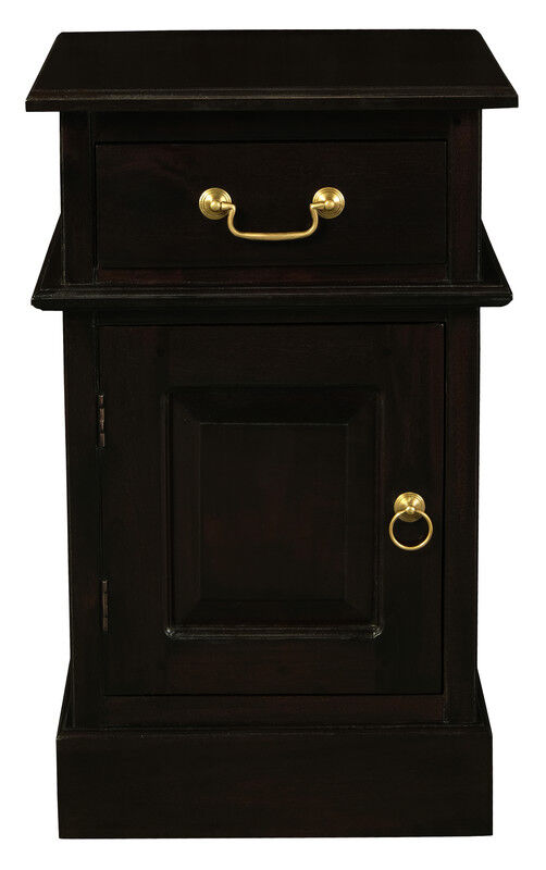 Tasmania 1 Solid Door 1 Drawer Bedside (Chocolate) Tasmania 1 Solid Door 1 Drawer Bedside (Chocolate)