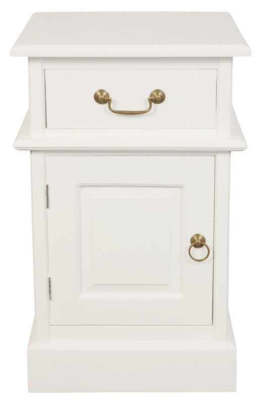 Tasmania 1 Solid Door 1 Drawer Bedside (White) Tasmania 1 Solid Door 1 Drawer Bedside (White)
