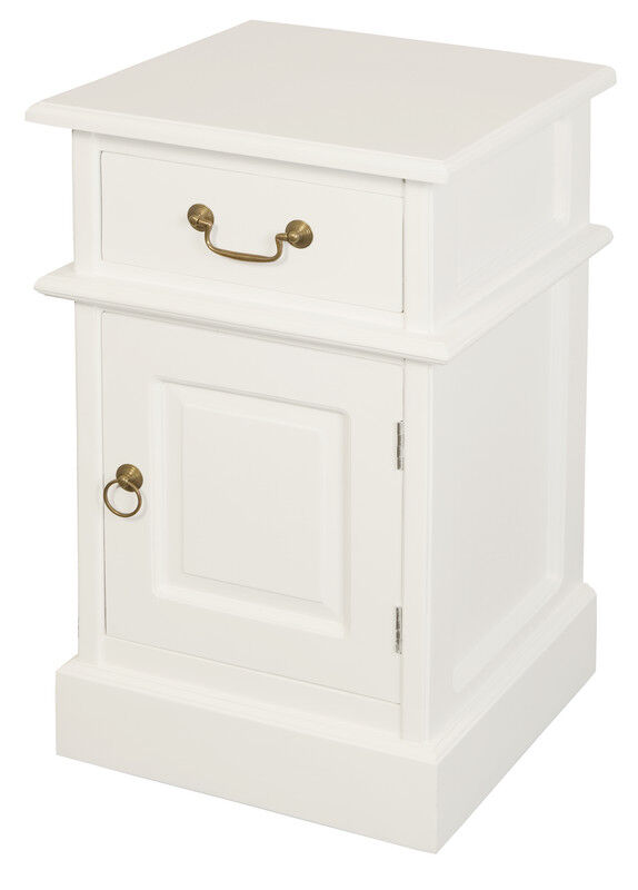 Tasmania 1 Solid Door 1 Drawer Bedside (White) Tasmania 1 Solid Door 1 Drawer Bedside (White)