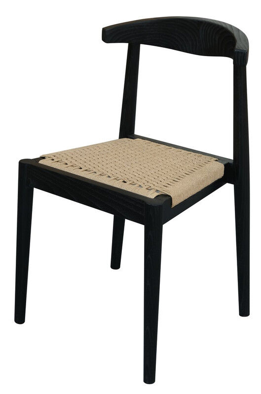 Arden Solid Oak Dining Chair with Loom (Black) Arden Solid Oak Dining Chair with Loom (Black)