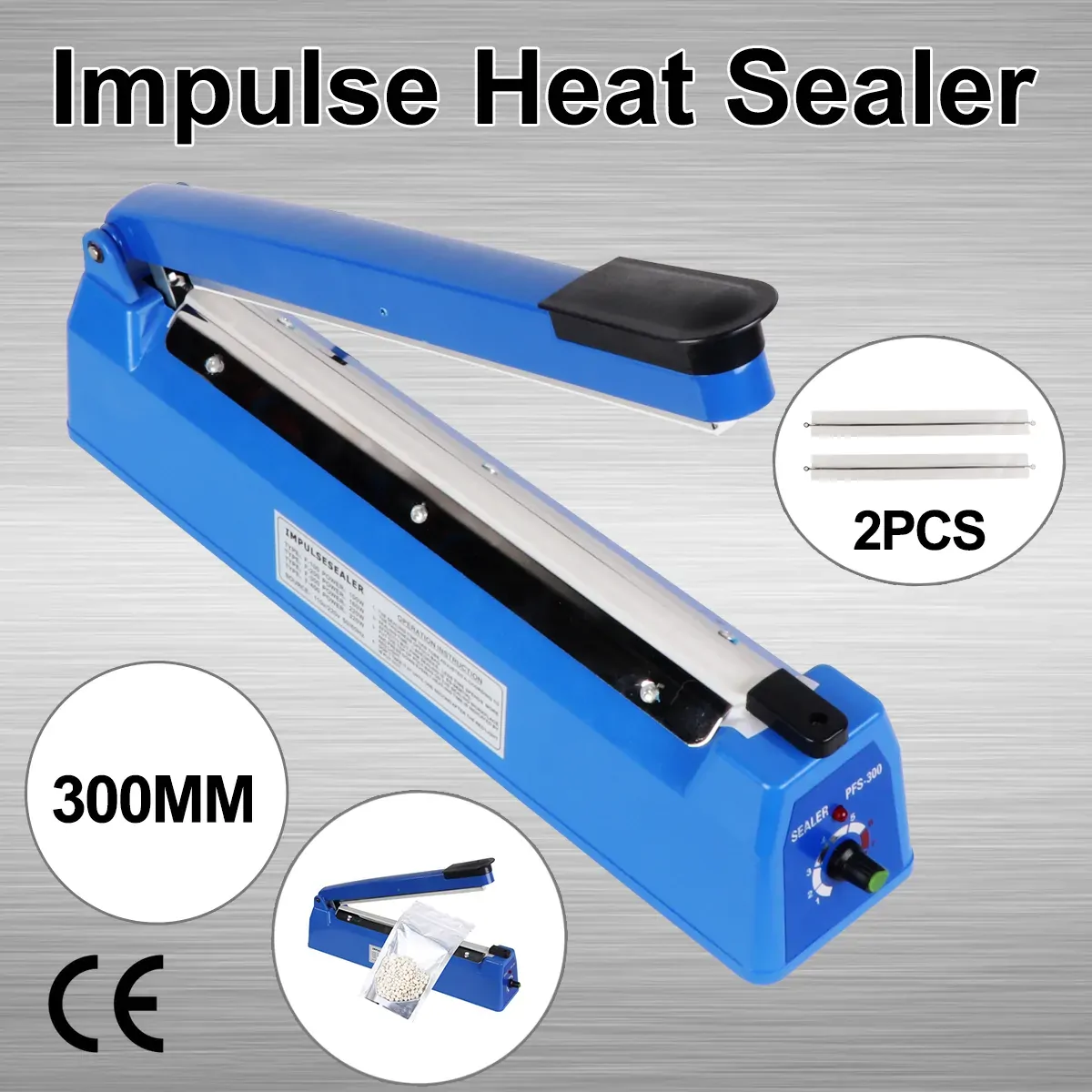 300mm Impulse Heat Sealer Sealing SAA Machine Electric Plastic Poly Bag 300mm Impulse Heat Sealer Sealing SAA Machine Electric Plastic Poly Bag