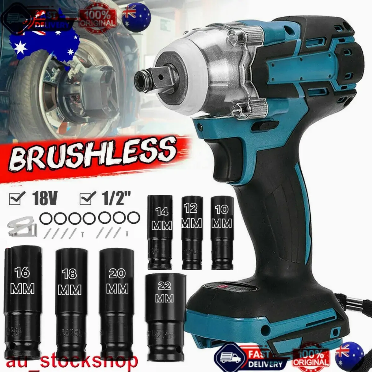 1/2" Cordless Impact Wrench Driver Brushless Rattle Gun For Makita 18V Battery 1/2" Cordless Impact Wrench Driver Brushless Rattle Gun For Makita 18V Battery