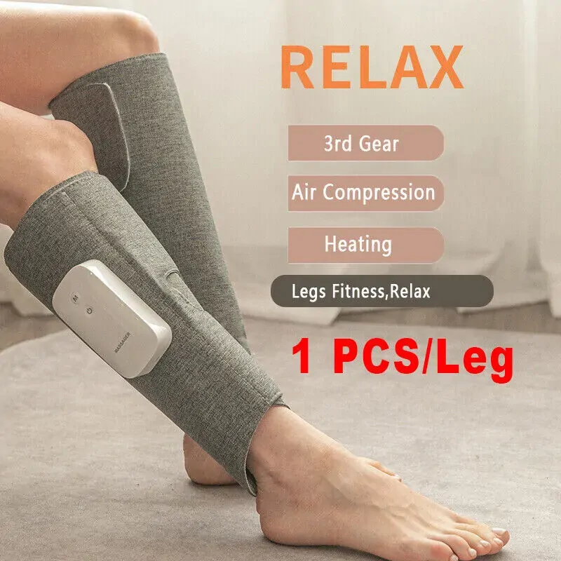 Leg Massager Heated Air Compression Foot Massage Calf Circulation Muscles Relax Leg Massager Heated Air Compression Foot Massage Calf Circulation Muscles Relax