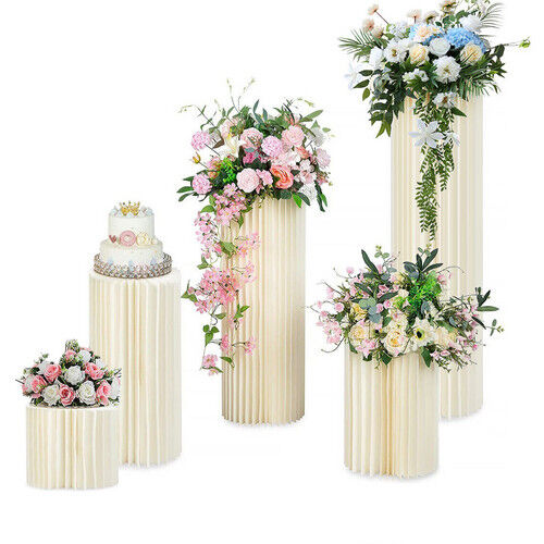 5 Hard Carboard Display Stand Round Plinth Cylinder Pedestal Wedding Flower 5 Hard Carboard Display Stand Round Plinth Cylinder Pedestal Wedding Flower