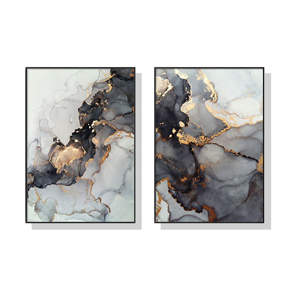 Wall Art 50cmx70cm Black Splash 2 Sets Black Frame Canvas Wall Art 50cmx70cm Black Splash 2 Sets Black Frame Canvas