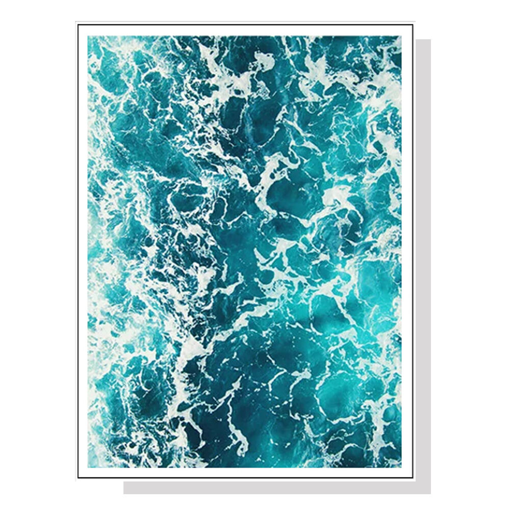 Wall Art 50cmx70cm Blue Ocean White Frame Canvas Wall Art 50cmx70cm Blue Ocean White Frame Canvas