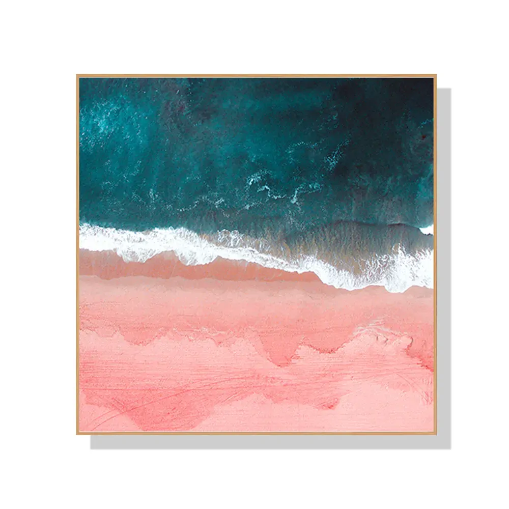 Wall Art 40cmx40cm Pink Sea Wood Frame Canvas Wall Art 40cmx40cm Pink Sea Wood Frame Canvas