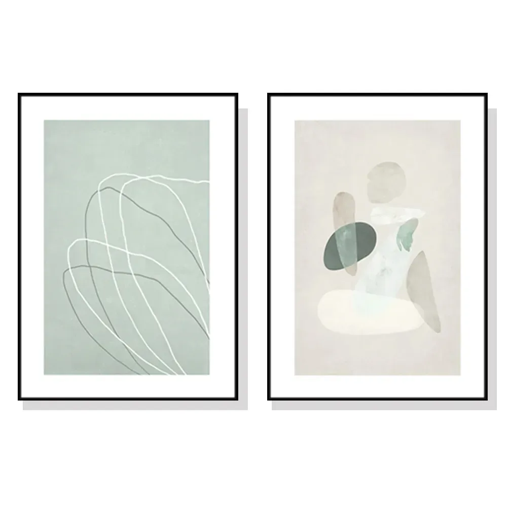 Wall Art 40cmx60cm Abstract body and lines 2 Sets Black Frame Canvas Wall Art 40cmx60cm Abstract body and lines 2 Sets Black Frame Canvas