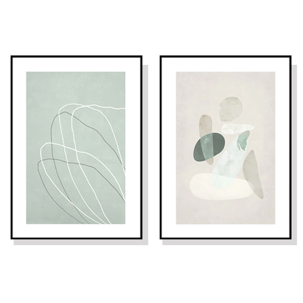 Wall Art 50cmx70cm Abstract body and lines 2 Sets Black Frame Canvas Wall Art 50cmx70cm Abstract body and lines 2 Sets Black Frame Canvas