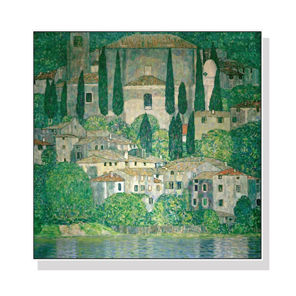 Wall Art 40cmx40cm Kirche In Cassone by Gustav Klimt White Frame Canvas Wall Art 40cmx40cm Kirche In Cassone by Gustav Klimt White Frame Canvas
