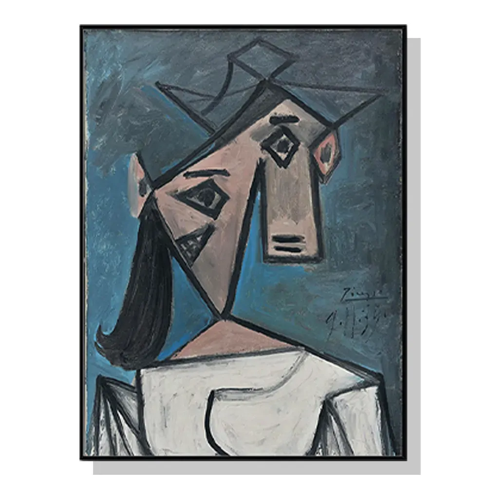 Wall Art 40cmx60cm Head Of A Woman By Pablo Picasso Black Frame Canvas Wall Art 40cmx60cm Head Of A Woman By Pablo Picasso Black Frame Canvas