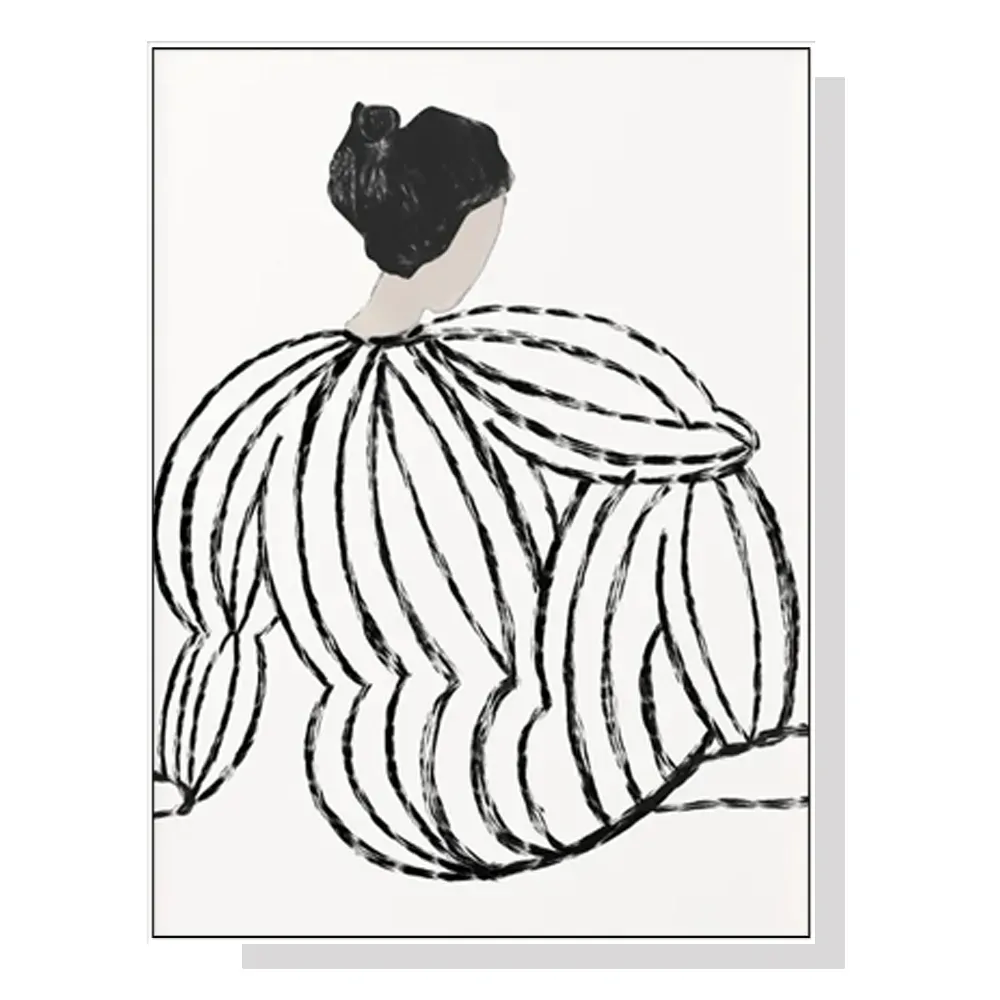 Wall Art 100cmx150cm Modern Lady White Frame Canvas Wall Art 100cmx150cm Modern Lady White Frame Canvas