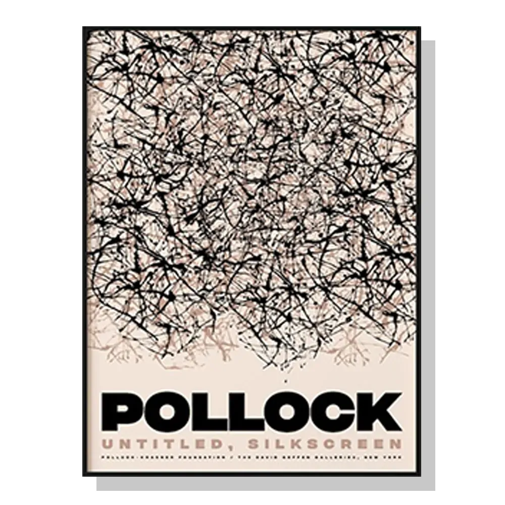 Wall Art 100cmx150cm Jackson Pollock Exhibition II Black Frame Canvas Wall Art 100cmx150cm Jackson Pollock Exhibition II Black Frame Canvas