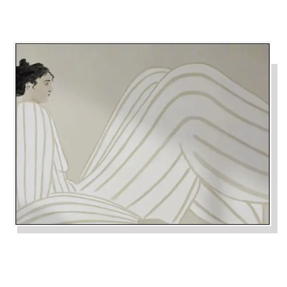 Wall Art 40cmx60cm Abstract Lady White Frame Canvas Wall Art 40cmx60cm Abstract Lady White Frame Canvas