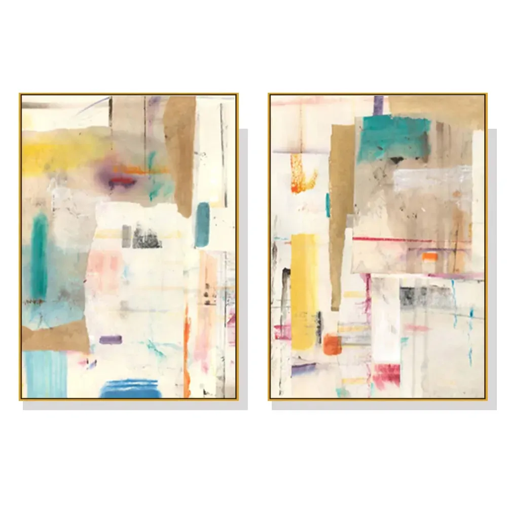 Wall Art 100cmx150cm Sonder By Jean Kenna 2 Sets Gold Frame Canvas Wall Art 100cmx150cm Sonder By Jean Kenna 2 Sets Gold Frame Canvas