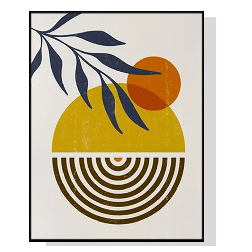 Wall Art 100cmx150cm Sun and Moon Black Frame Canvas Wall Art 100cmx150cm Sun and Moon Black Frame Canvas