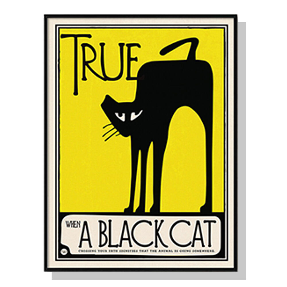 Wall Art 50cmx70cm Black Cat Black Frame Canvas Wall Art 50cmx70cm Black Cat Black Frame Canvas